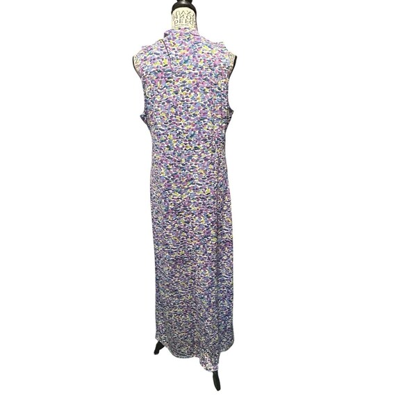 Madmazelle Lavender Abstract Print Empire Waist Maxi Dress Size Large Whimsical - Picture 4 of 9